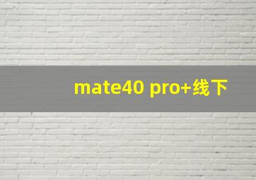 mate40 pro+线下